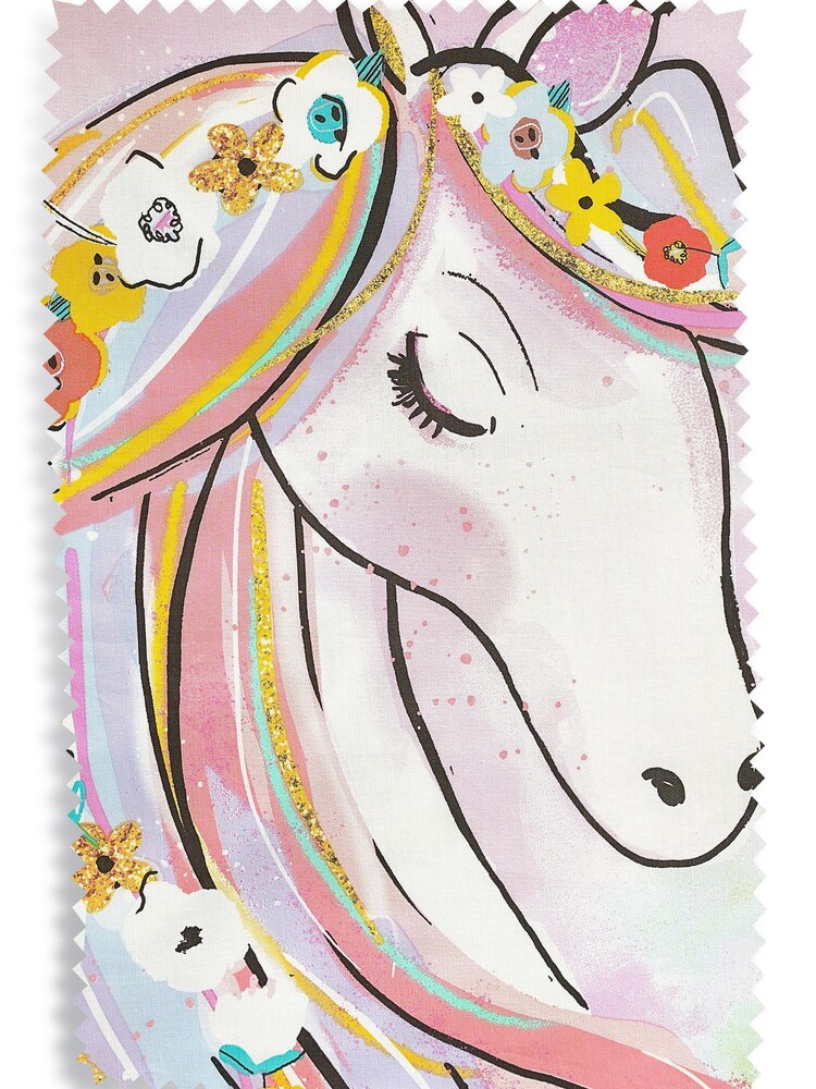 White Floral Unicorn Duvet Cover and Pillowcase Set - Image 10 of 10