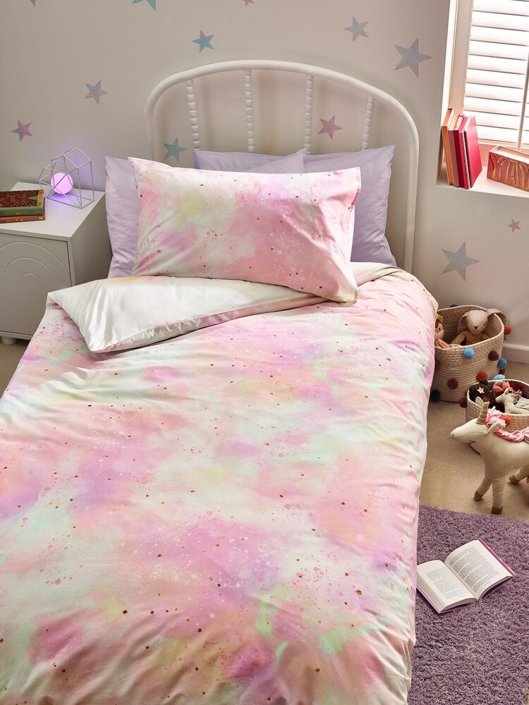 White Floral Unicorn Duvet Cover and Pillowcase Set - Image 2 of 10