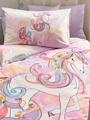 White Floral Unicorn Duvet Cover and Pillowcase Set - Image 3 of 10