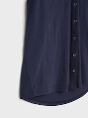 White Stuff Blue Pocket Penny Jersey 100% Cotton Shirt - Image 5 of 6