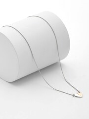 Rose/Silver Sterling Silver & Rose Gold Plated Heart Necklace - Image 1 of 4