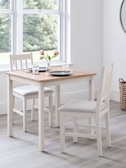 Julian Bowen White/Oak Coxmoor Square Dining Table - Image 1 of 4