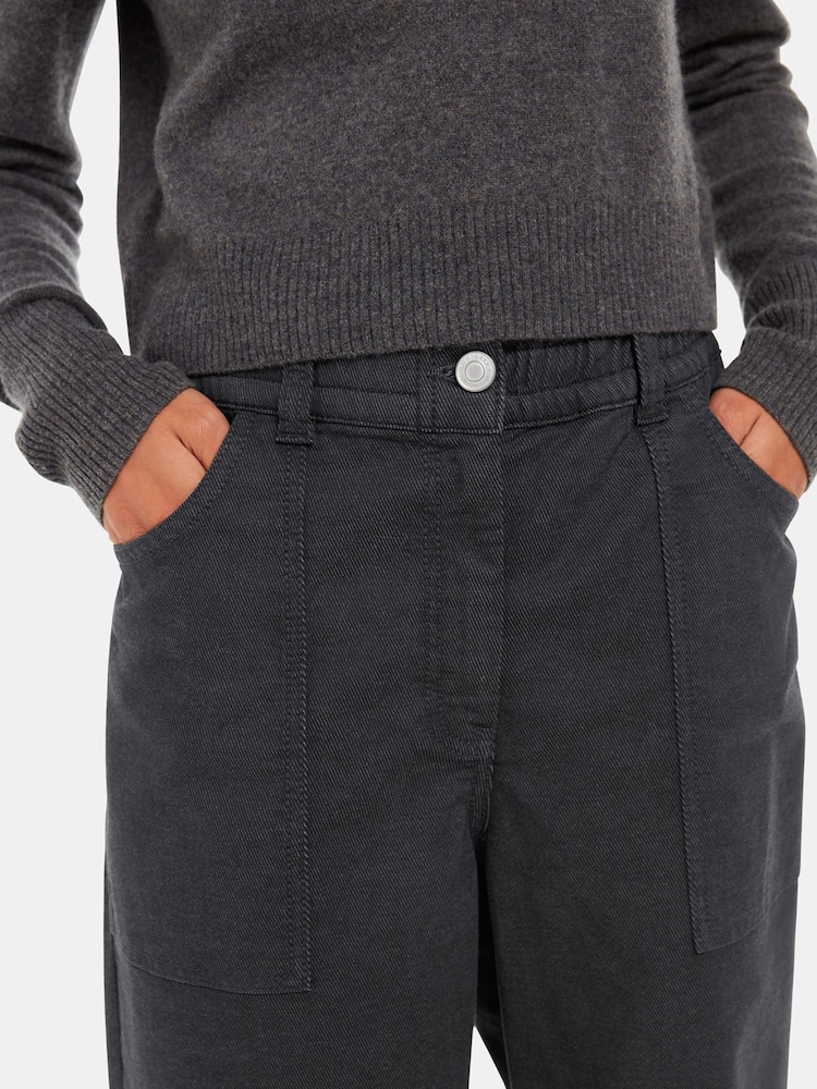 Whistles Black Casual Tessa 100% Cotton Trousers - Image 2 of 3 Whistles Black Casual Tessa 100% Cotton Trousers - Image 2 of 3