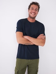 White Stuff Blue Abersoch 100% Cotton Short Sleeve T-Shirt - Image 1 of 6