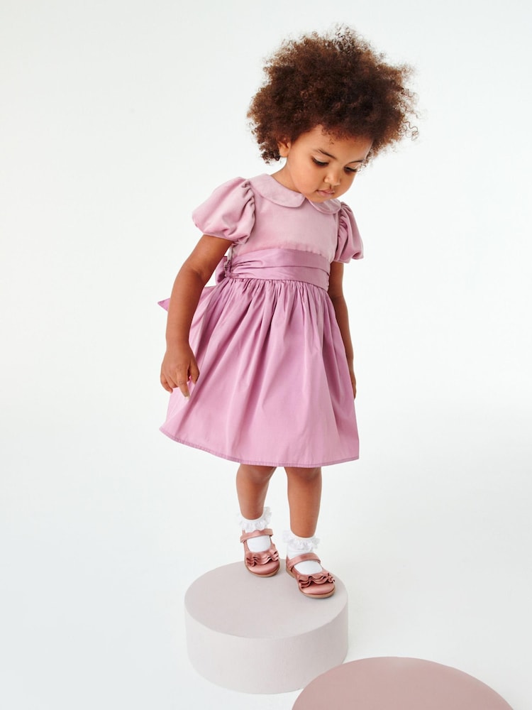 Rose Pink Next Velvet And Taffeta Prom Dress (3mths-8yrs) - Image 2 of 5
