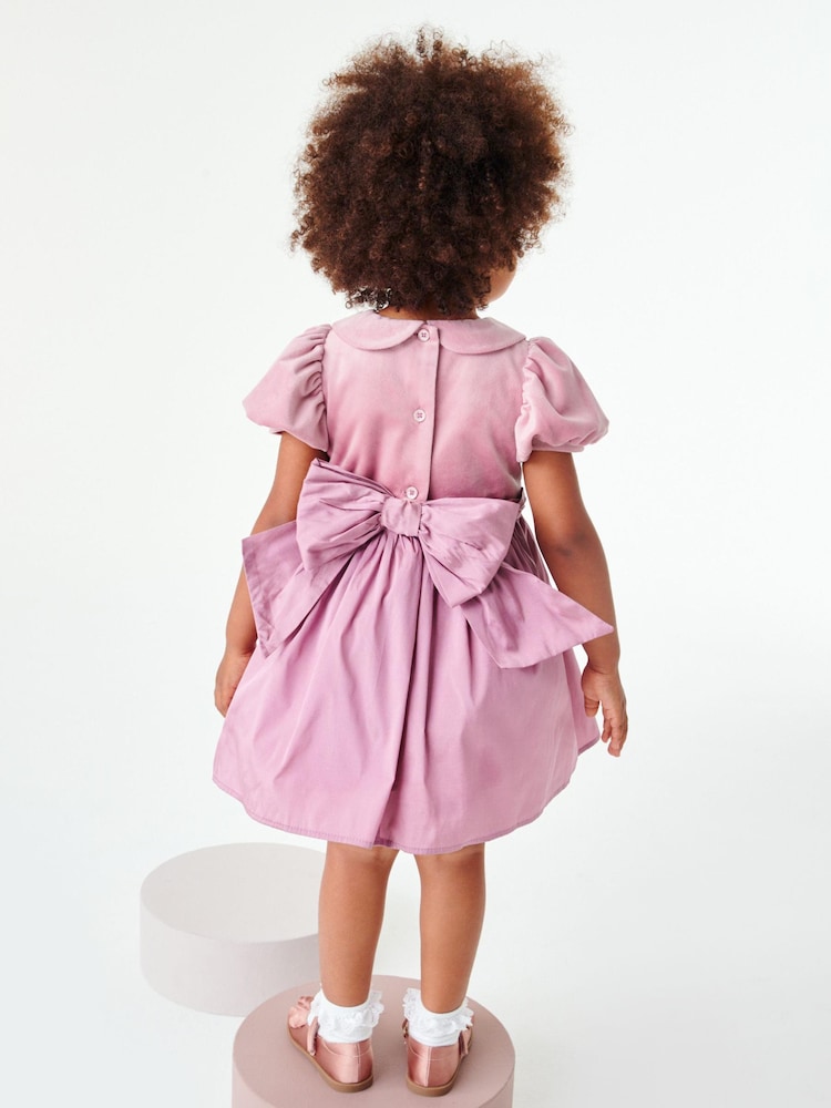 Rose Pink Next Velvet And Taffeta Prom Dress (3mths-8yrs) - Image 3 of 5