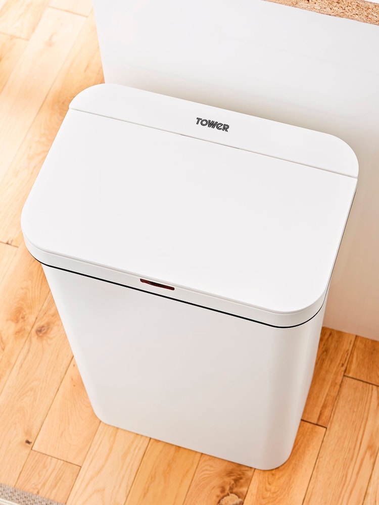 Tower White 50L Rectangular Sensor White Bin - Image 2 of 5