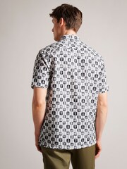 Ted Baker Cream Erice Abstract Geo Print Shirt - Image 2 of 6