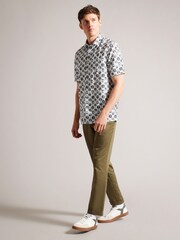 Ted Baker Cream Erice Abstract Geo Print Shirt - Image 3 of 6