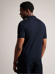 Ted Baker Blue Botany Regular Open Collar Polo Shirt - Image 2 of 5