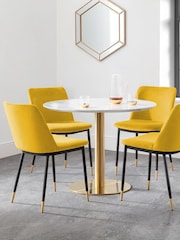 Julian Bowen Gold Palermo Round Pedestal Dining Table - Image 1 of 3