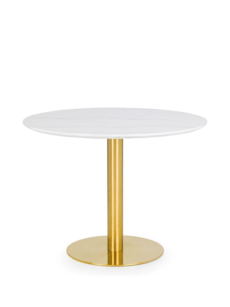 Julian Bowen Gold Palermo Round Pedestal Dining Table - Image 2 of 3