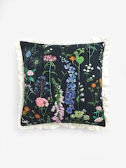 Lucy Tiffney at Next Floral Navy Frill Cushion - Image 2 of 4