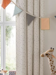 Yvonne Ellen Cream 168 x 137cm Stars Blackout 100% Cotton Curtains - Image 2 of 2