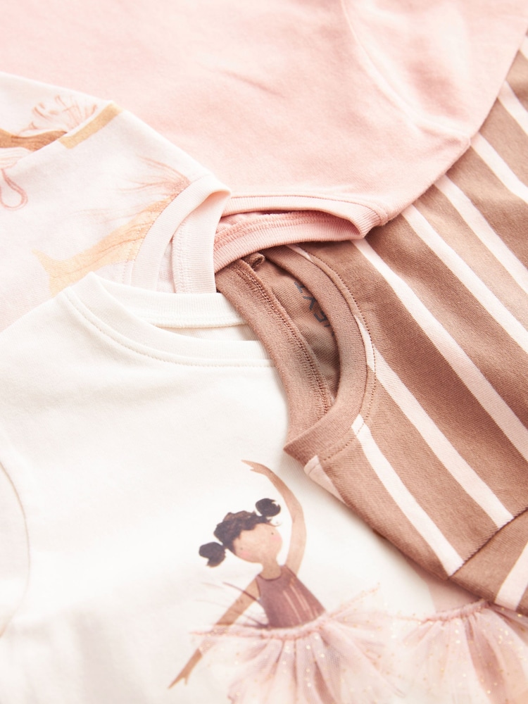 Ballerina 100% Cotton Long Sleeve T-Shirts 4 Pack (3mths-7yrs) - Image 3 of 3