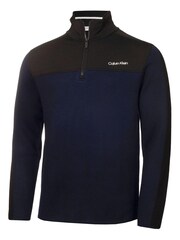 Calvin Klein Golf Blue Foxe Close Hybrid Half Zip Jumper - Image 4 of 8