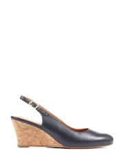 أزرق داكن - حذاء بكعب وتد جلد Zahra من Jones Bootmaker - صورة 2 من 6