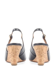 أزرق داكن - حذاء بكعب وتد جلد Zahra من Jones Bootmaker - صورة 3 من 6