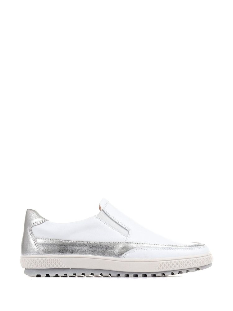 Pavers White Leather Slip-On Shoes - Image 1 of 6