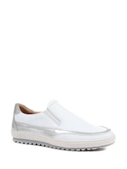 Pavers White Leather Slip-On Shoes - Image 3 of 6