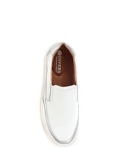 Pavers White Leather Slip-On Shoes - Image 5 of 6