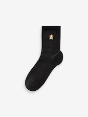 Dog Faces Embroidered Motif Ankle Socks 4 Pack - Image 2 of 5