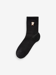 Dog Faces Embroidered Motif Ankle Socks 4 Pack - Image 5 of 5