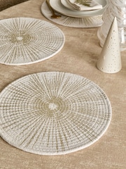 Natural Gold Starburst 100% Cotton Placemats Set of 4 - Image 1 of 3