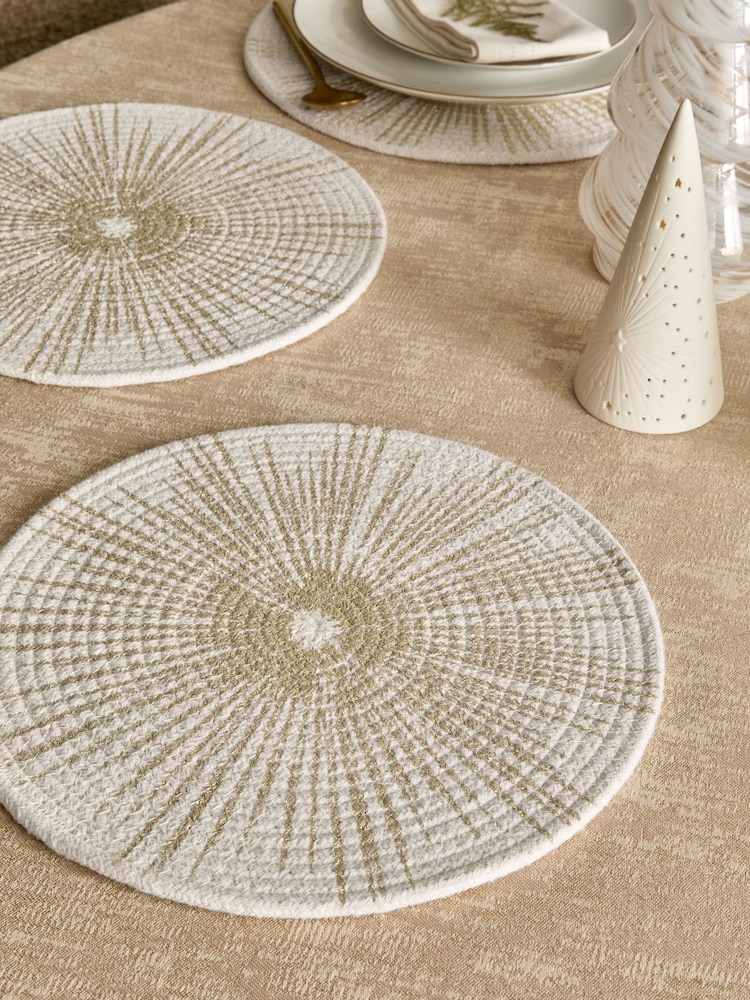 Natural Gold Starburst 100% Cotton Placemats Set of 4 - Image 1 of 3