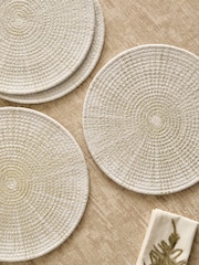 Natural Gold Starburst 100% Cotton Placemats Set of 4 - Image 2 of 3