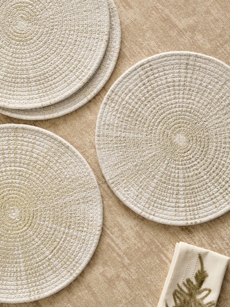 Natural Gold Starburst 100% Cotton Placemats Set of 4 - Image 2 of 3