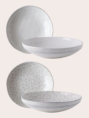 Laura Ashley Set of 4 White Artisan Collectables Pasta Bowls - Image 3 of 3