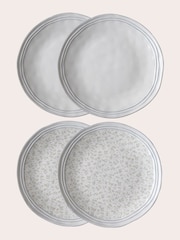 Laura Ashley Set of 4 White Artisan Collectables 23cm Plates - Image 1 of 2