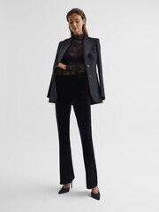 Reiss Black Shannon Lace High Neck Top - Image 6 of 7