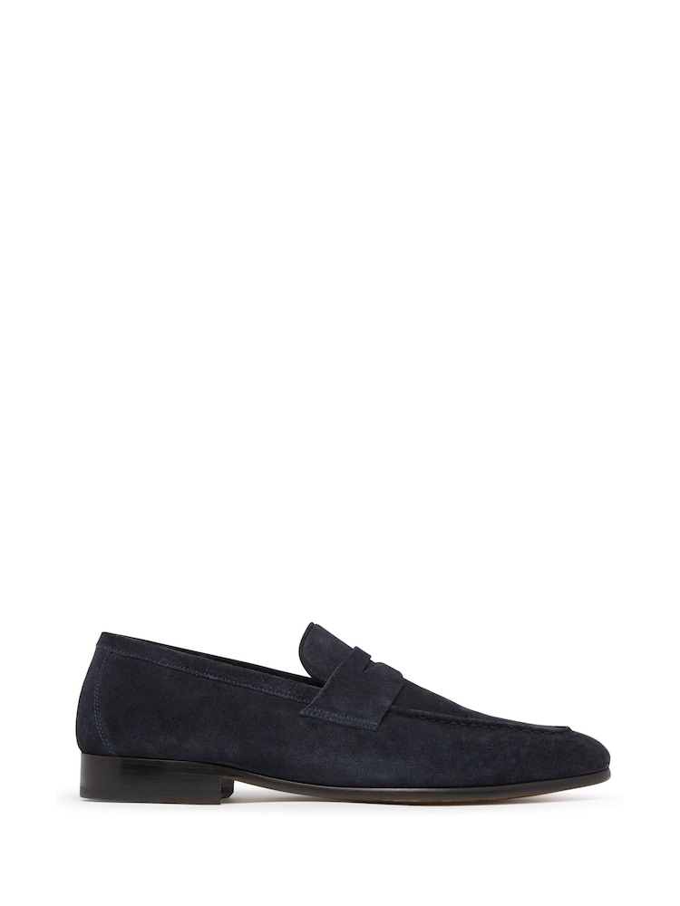 Oliver Sweeney Blue Keyworth Calf Suede Penny Loafers - Image 1 of 5