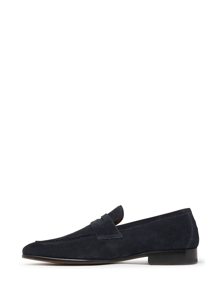 Oliver Sweeney Blue Keyworth Calf Suede Penny Loafers - Image 2 of 5