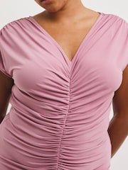 Simply Be Brautjungfern-Maxikleid mit Raffung vorne, Pink - Bild 4 von 4