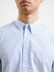 French Connection Blue Design Long Sleeve 100% Cotton Shirt - Image 3 of 4