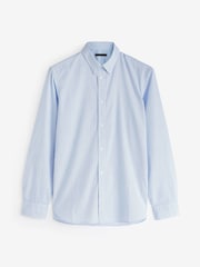 French Connection Blue Design Long Sleeve 100% Cotton Shirt - Image 4 of 4