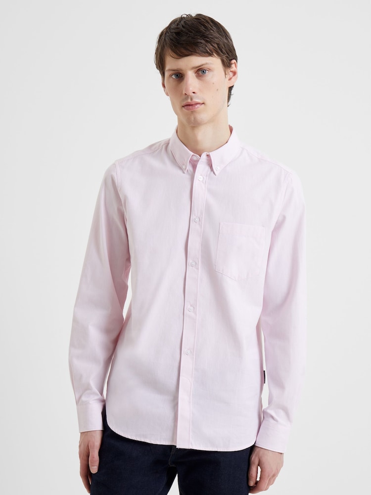 French Connection Pink Oxford 100% Cotton Long Sleeve Shirt - Image 1 of 4