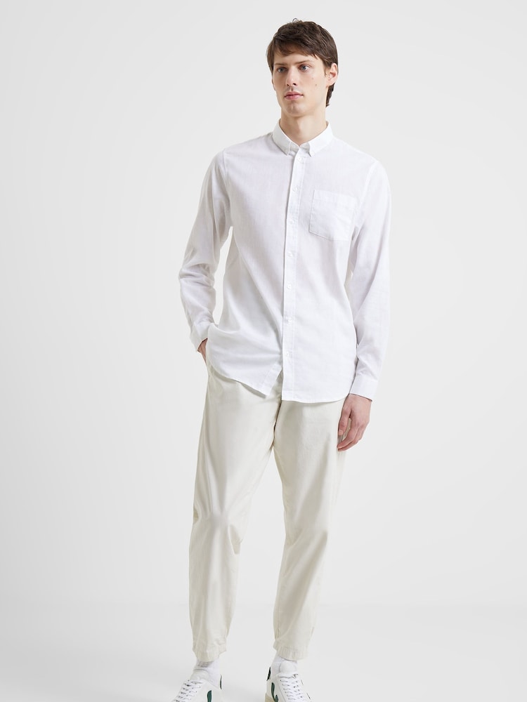 French Connection White Linen 55 Shirt - Image 2 of 5