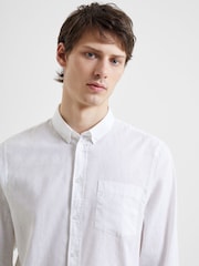 French Connection White Linen 55 Shirt - Image 4 of 5