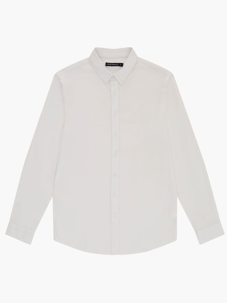 French Connection White Linen 55 Shirt - Image 5 of 5