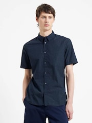 French Connection Blue 100% Cotton Design Shirt - Image 1 of 4