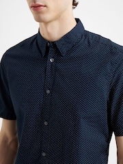 French Connection Blue 100% Cotton Design Shirt - Image 4 of 4
