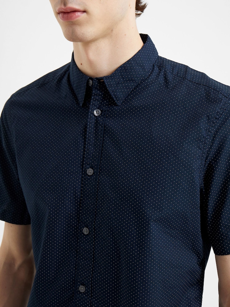 French Connection Blue 100% Cotton Design Shirt - Image 4 of 4
