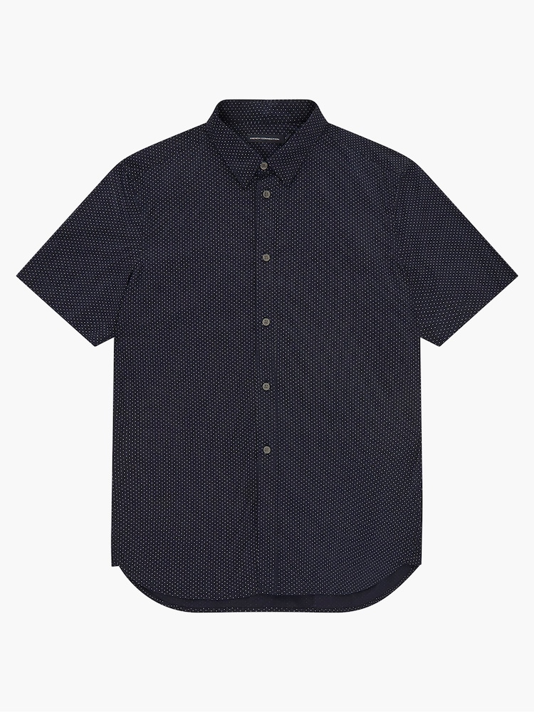 French Connection Blue 100% Cotton Design Shirt - Image 5 of 5