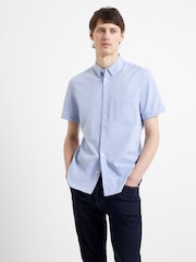 French Connection Blue Oxford 100% Cotton Short Sleeve Shirt - Image 1 of 3