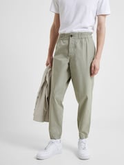 French Connection Green Military 100% Cotton Tapered Chino Trousers - Image 1 of 4