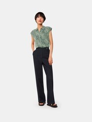 Whistles Green Diagonal Leopard Print Shirt - Image 1 of 4